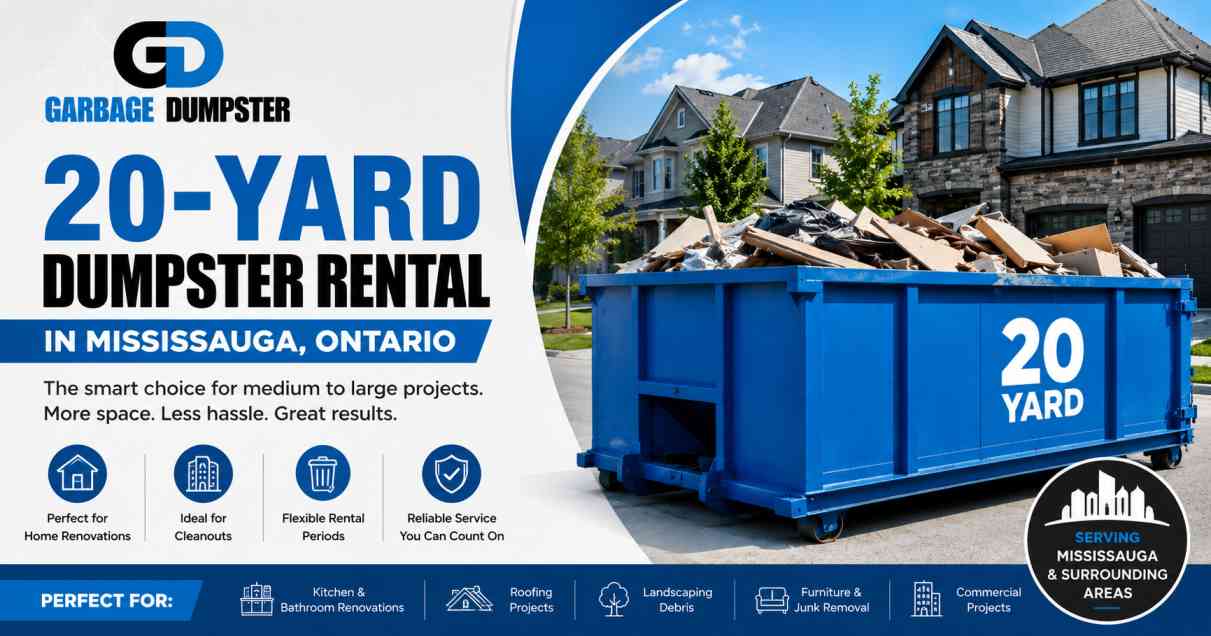 20-yard dumpster rental in Mississauga